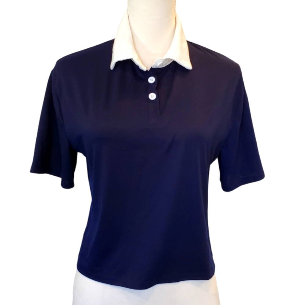 SHEIN Navy Blue Polo Short Sleeve T-Shirt